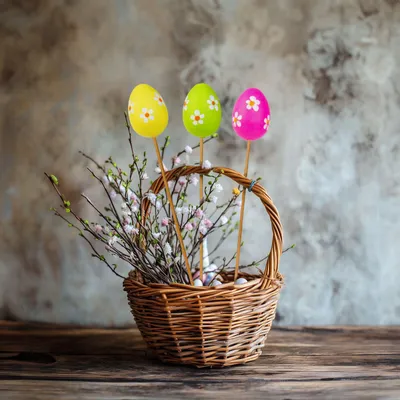 Produktbild von Osterdekoration – Set mit Ostereiern – zum Aufstecken – 6 verschiedene Sorten – 4 cm, KI-generiertes Bild
