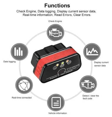 Obrázok produktu pre KONNWEI KW902 Mini BT 5.0 – bezdrôtový diagnostický skener OBD-II pre automobily, tester a skener pre systémy iOS a Android