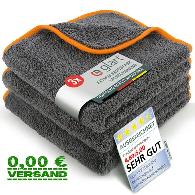 Produktbild von Glart 443TPO 3 St. Mikrofasertücher Auto Autopflege Poliertücher 40x40 cm
