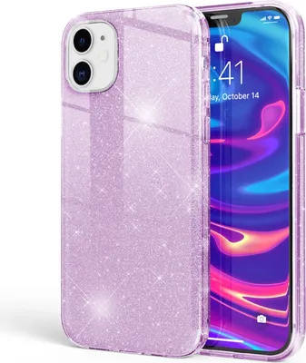 Produktbild von NALIA Glitzer Handy Hülle für iPhone 12 Mini, Bling Case Glitter Cover Schutz Lila