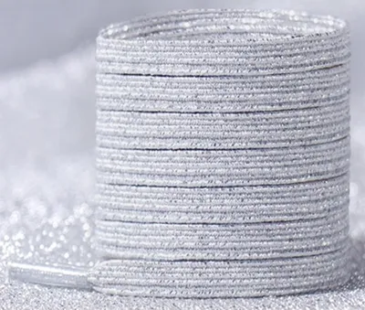 Image de Lacets Magnétiques Gris Scintillant - Pratique et Personnalisable KP18678