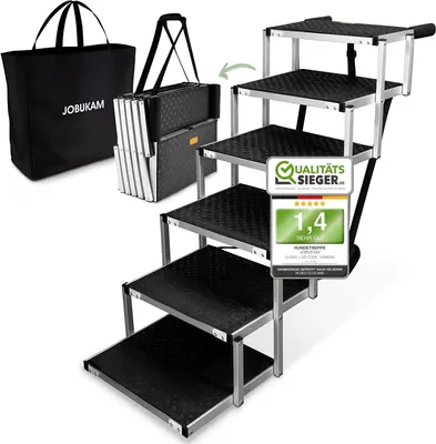 Image de Escalier pour chien, adapté aux voitures, de 80 cm de hauteur avec 6 marches, idéal pour les grandes races