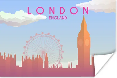Produktbild von MuchoWow® Poster Illustration der Skyline von London, England 30x20 cm - Plakate - Print