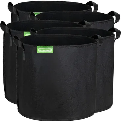Productafbeelding van GardenMate 5X plantzak van 30 liter, gemaakt van vliesstof, diameter 35,6 cm, hoogte 30,5 cm - Blackline