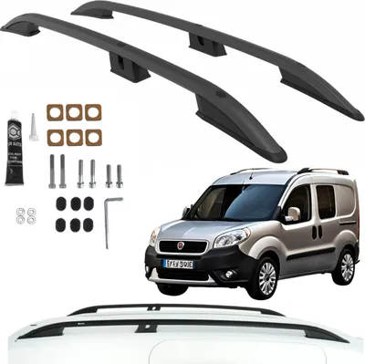 Productafbeelding van Dakdrager Fiat Doblo, vanaf 2010, model L2 Maxi, lange uitvoering, zwart
