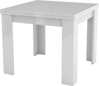 Produktbild von Ausziehbarer Esstisch Dlirol, Hilfsküchenkonsole, ausziehbarer Tisch, 100 % Italy, cm 90x90h75, glänzend weiß