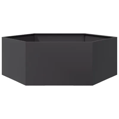 Produktbild von vidaXL Pflanzkübel Schwarz Sechseckig 138x120x45 Stahl