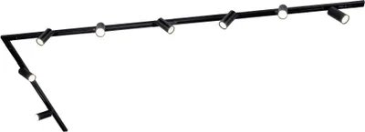 Produktbild von Ledvion - Schienensystem lampen, 3m, 1-Phasen, ohne GU10 Leuchtmittel, Schwarz, 8-flammig Spot, spotlight, deckenspot, deckenstrahler, strahler lampe