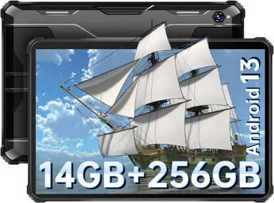 Produktbild von OUKITEL RT5 Outdoor Tablet 10000mAh 14GB+256GB (1TB Erweiterbar) 10.1 Zoll FHD+ Android 13 Robustes Tablet PC IP68 Dual SIM 4G/5G-WiFi/GPS/OTG,Schwarz