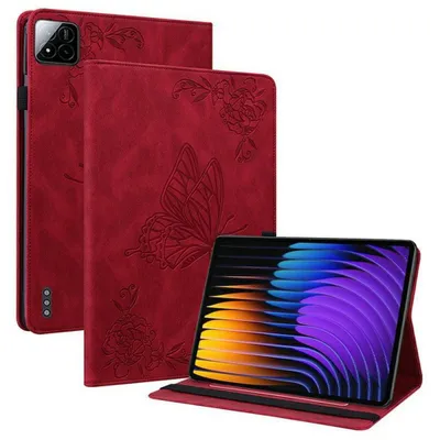 Produktbild von Xiaomi Pad 7 (Pro) / Pad 8 (Pro) Hülle - Coverup Schmetterlinge Klapphülle - Rot