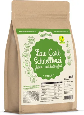 Produktbild von GreenFood Nutrition LOW CARB schneller Brei ohne Gluten und Lactose 500g