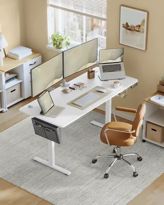 Produktbild von SONGMICS Höhenverstellbarer Schreibtisch elektrisch 160cm 4 Höhen weiß