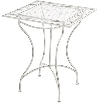 Produktbild von CLP Gartentisch Asina quadratisch 60x60 cm Beistelltisch im Jugendstil antik weiß