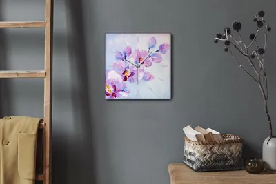 Produktbild von Coloray Hodiny Unikátní 30x30 cm  Tiché hodiny Pro obývací pokoj a kuchyň Nástěnné hodiny Plátno Bílé ručičky hodin - Sázet květiny