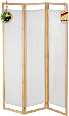 Image de Cloison en bambou Tennessee Séparation de pièce flexible en 3 parties, en bambou et en tissu