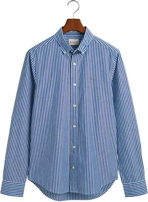 Image de Chemise à manches longues Gant Slim Stripe, bleu, taille S, homme, bleu, taille S