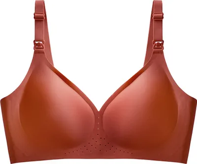 Obrázek produktu pro Fialová 70BCD 75ABC Dámská těhotenská kojící podprsenka pro kojení a spánek, s odnímatelnou kosticí, bezešvá, bez kostic