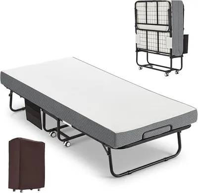 Imagen del producto de Cama plegable de 192x97 cm, cama plegable para invitados con colchón de aproximadamente 13 cm de grosor