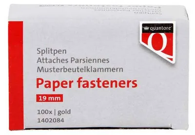 Obrázek produktu pro Quantore - Dělená pera 19 mm zlatá 100 kusů | krabička po 100 kusech
