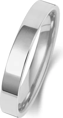 Produktbild von 18 Karat (750) Weißgold 3mm Flach Court Form Herren/Damen - Trauring/Ehering/Hochzeitsring, 57 (18.1); TRS1899818KWRSP