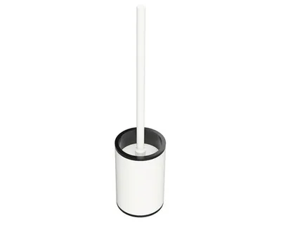 Image de Goupillon de toilette et WC WHITE en laiton blanc 36,5 cm