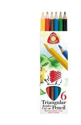 Obrázok produktu pre Farebné ceruzky, sada, trojhranné, hrubé, ICO "Ježko", 6 rôznych farieb