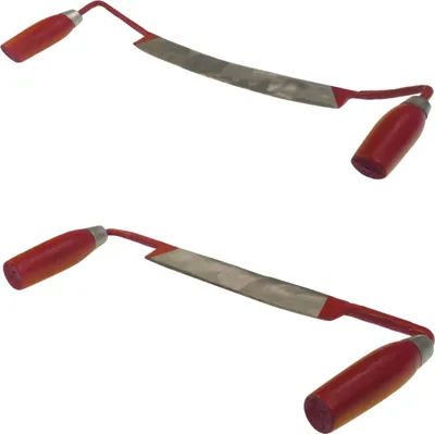 Produktbild von 2 TLG Zugmesser 1x gerade und 1x gebogen Abziehmesser Rindenschäler Ziehmesser Bogenbau Zug Messer Zieheisen Schaber Entrinder Zugklinge Abziehklinge