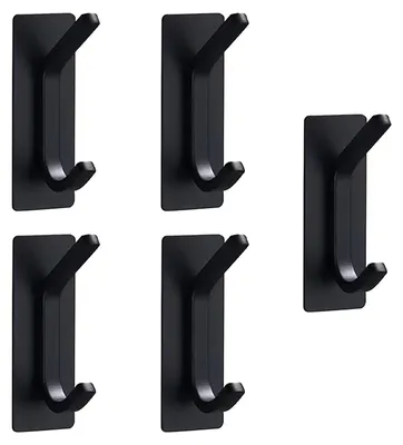 Image de Elzusha - Lot de 5 crochets muraux en acier inoxydable adhésifs