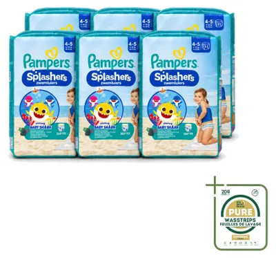 Produktbild von 6 x Pampers Splashers Schwimmwindeln - Größe 4 (9-15 kg) - Großpackung - 6 Stück