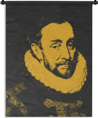 Produktbild von MuchoWow® Wandteppich Wandbehang Wilhelm von Oranien - Adriaen Thomasz - Gelb - Schwarz 120x160 cm Tapisserie Dekoration Wandtuch - Wohnzimmer - Moderne
