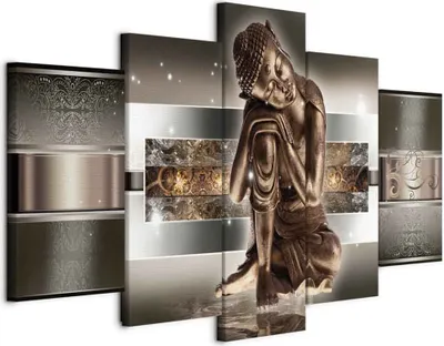 Produktbild von Italienischer Leinwand Leinwandbild - Sleeping Buddha 225x112.5 cm Orient 020113-289