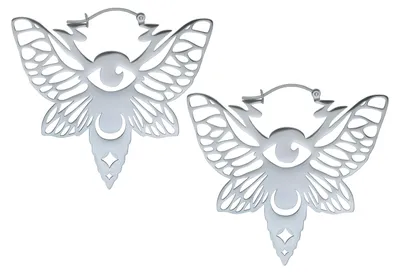 Produktbild von Wildcat Ohrringe - Moth Hoops - Chirurgenstahl 316L - wasserfest, langlebig, hautverträglich, Silber