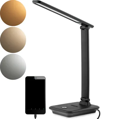 Obrázek produktu pro LUMILED LED stolní lampa stolní lampa noční lampa černá lampa na čtení USB změna barvy CCT 2800K-6500K 6W 480 lumenů teplá neutrální studená interiér