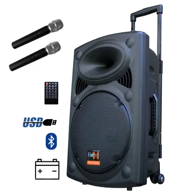 Zdjęcie produktu dla E-Lektron EL30-M MK-III 700W Mobilny system dźwiękowy PA akumulator MP3 USB SD z mikrofonami bezprzewodowymi system dźwiękowy - EL812660