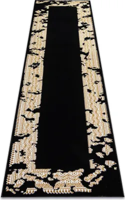 Produktbild von Teppich, Läufer ALLURE 1965 Rahmen - Strukturell, stilvoll, glamourös schwarz / gold Schwarz 80x250 cm