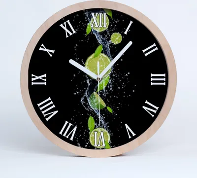 Produktbild von Holzuhr 25fi cm wanduhr - weiße Spitzen - Kalk und Wasser