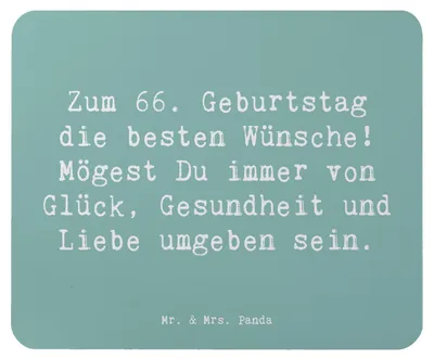 Produktbild von Mr. & Mrs. Panda Mousepad Spruch 66. Geburtstag - Meeresbrise - Geschenk, mousematte, Glück, Mauspad, Jubiläum, Geburtstagsgeschenk, liebevolle Karte, besondere Anlass