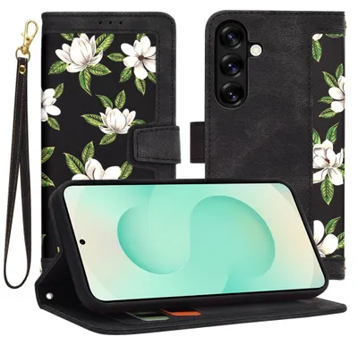Produktbild von Techsuit FlipCraft Book Wallet Klapphülle mit Kabel für Samsung Galaxy S25 Plus - Flowers of the Dawn