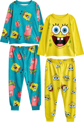 Obrázek produktu pro SpongeBob SquarePants - dětské pyžamo s dlouhými kalhotami s celoplošným potiskem (2ks) NS8670 (116) (Barevné)