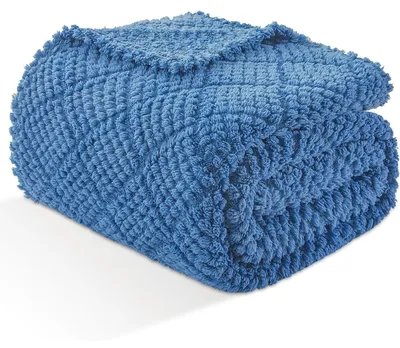 Productafbeelding van Pluizige deken, flanel, 150x200 cm, donkerblauw, ruitmotief