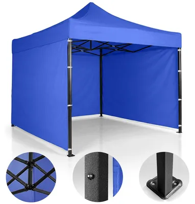 Produktbild von Gartenpavillon mit 3 Wänden, 3 x 3 m, blau, Plonos