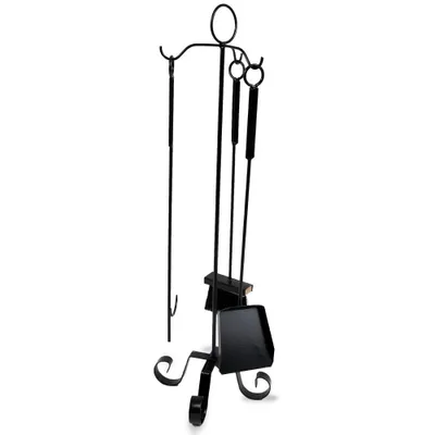 Immagine prodotto di Set camino nero 3 pezzi 75 cm LOFT