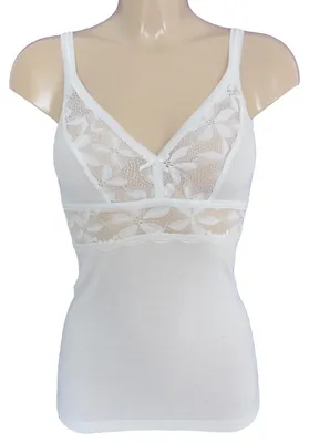 Produktbild von HERMKO 175803830 Damen BH-Hemd mit wunderschöner Spitze, Farbe:weiß, Größe:36/38 (S)