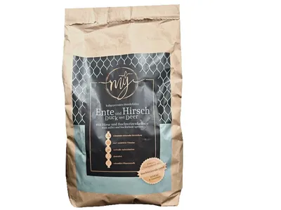 Produktbild von My Trockenfutter Ente und Hirsch mit Hirse und Buchweizenkeimen 10kg mÿ kaltgepresst für Hunde ohne künstliche Zusatzstoffe