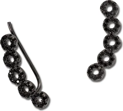 Produktbild von SilberDream geschwärzt Ear Cuff Kreise Zirkonia 925 Silber Ohrklemmen GSO425S