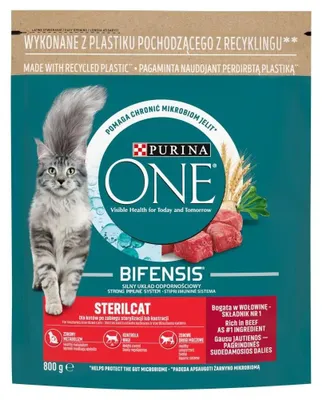 Immagine prodotto di PURINA One Bifensis Sucha karma dla kota Sterilcat Wołowina - 800 g