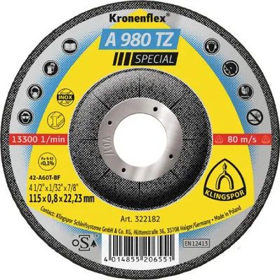 Produktbild von Klingspor A 980 TZ Trennscheiben, 115 x 0,8 x 22,23 mm gekröpft 25 Stk