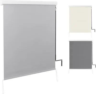 Produktbild von WOLTU Senkrechtmarkise Balkonmarkise mit Handkurbel für Terrasse Balkon, UV-beständig Grau 140x240 cm TR5703gr04