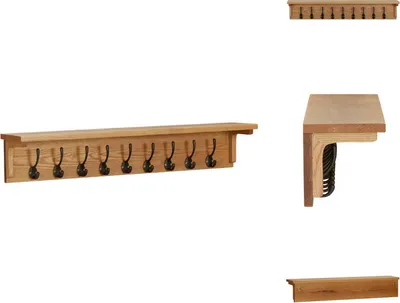 Obrázok produktu pre vidaXL Nástenný vešiak 90x16x16 cm dubový masív - Háčiky a vešiaky na kabáty