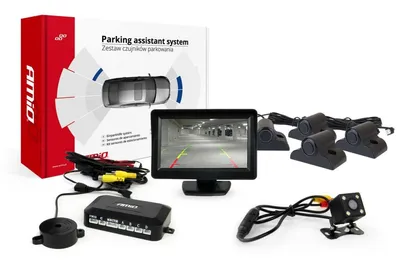 Zdjęcie produktu dla AMiO Parking Assist TFT01 4,3" z kamerą HD-315-LED z 4 czujnikami czarny Ciężarówka